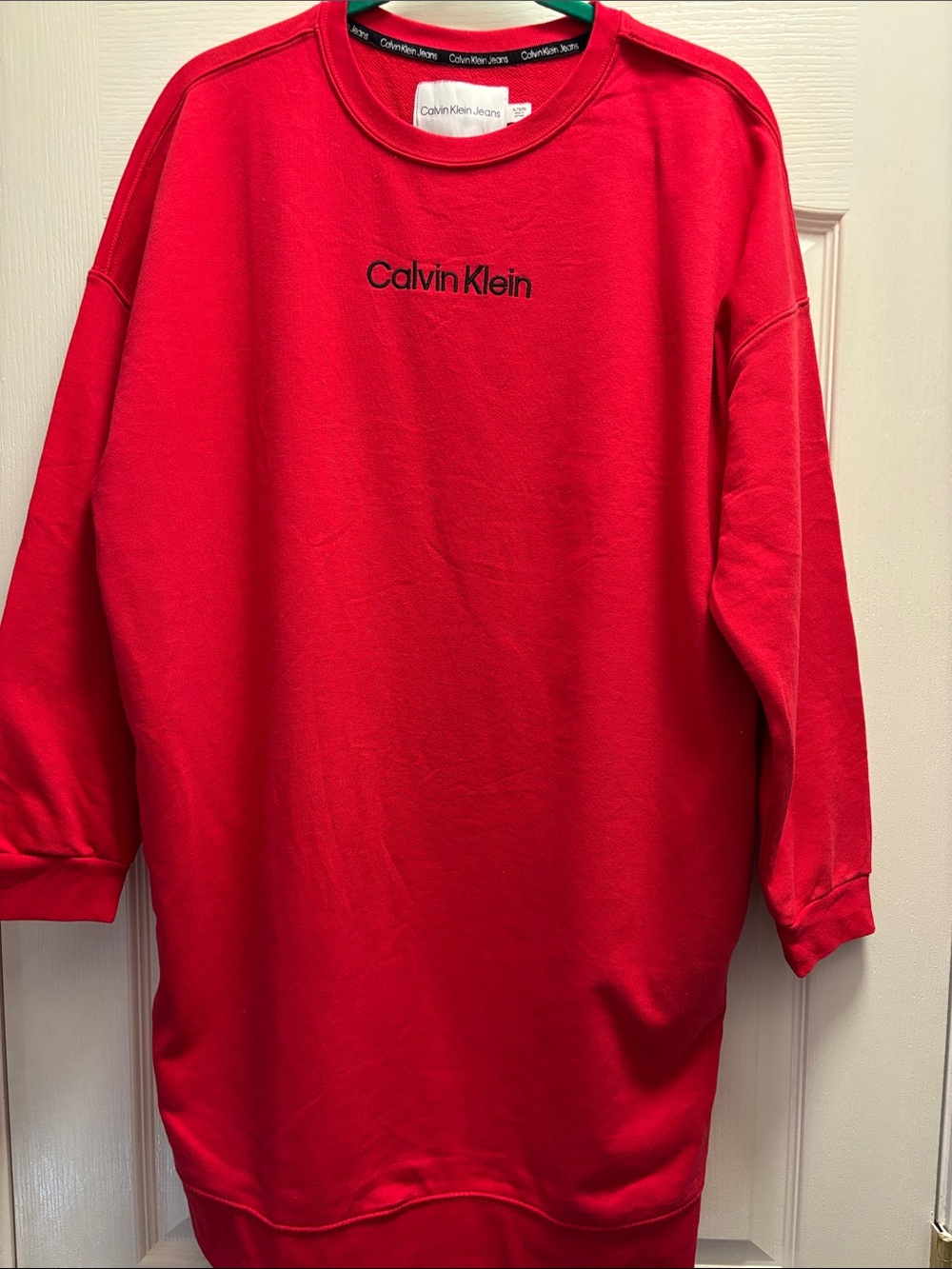Calvin Klein Red Logo Crewneck Sweatshirt